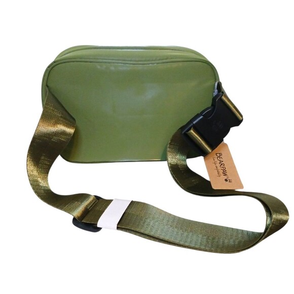 NEW Bearpaw Waist Belt Bag Fanny Pack / Cross Shoulder Olive Green Puffy Bag - Picture 3 of 5